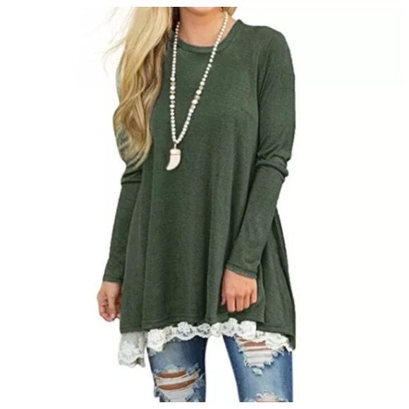 Green Long Sleeve Tunic - Picture 3 of 4
